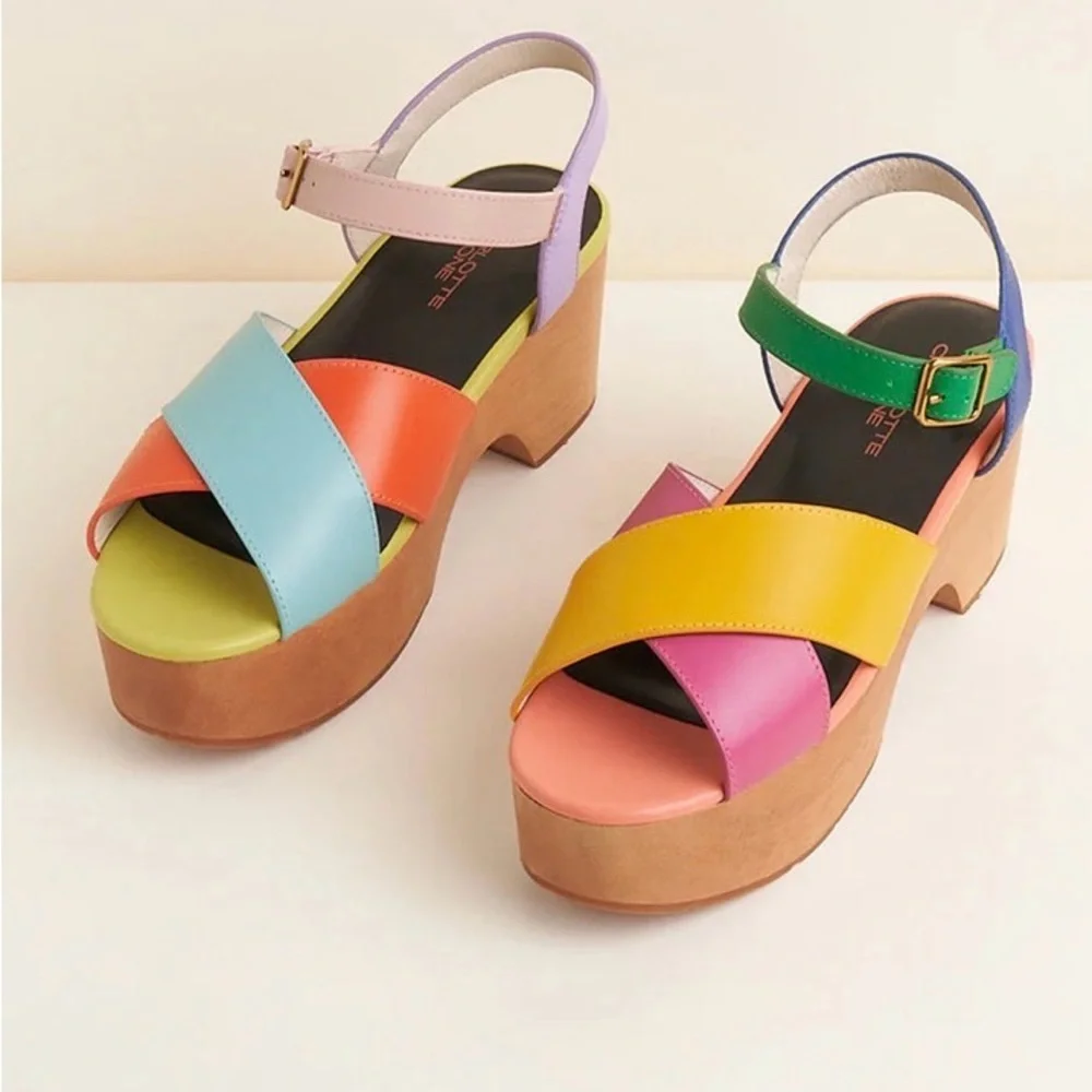 Charlotte Stone Dermot Solimar Colorful Platform Sandals - Picture 1 of 6